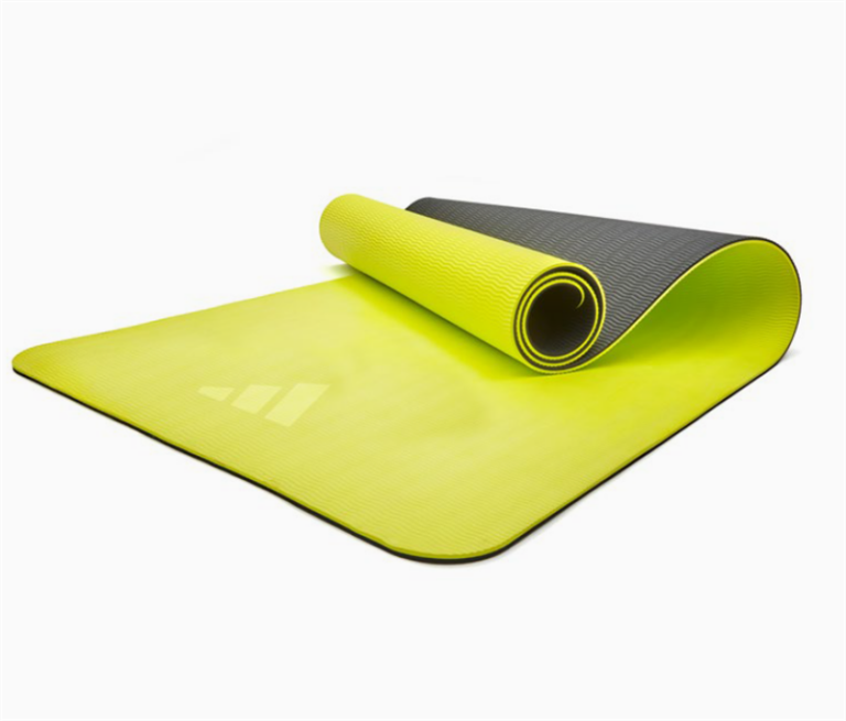 Adidas Dobbeltsidet 6 mm Yogamåtte - 176 x 61 cm - Sort/Gul