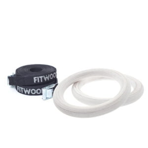 FitWood Play Gymnastikringe 25mm - Glazing overflade / Sort Strop