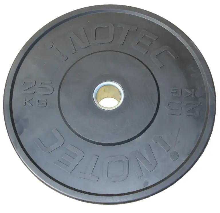 Inotec Bumper Plate 25 kg sort vægtskive 50 mm hul 8 cm