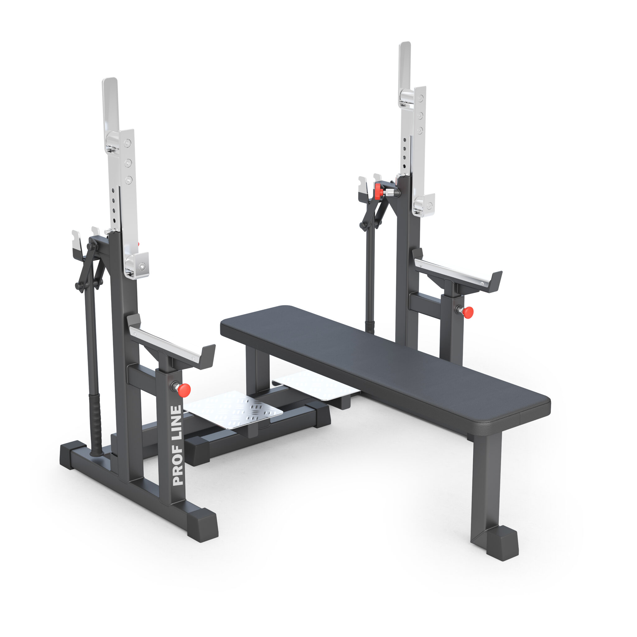 Inter Atletika Squat og Bænkpres Rack BT327 powerlifting bænk sort 300 kg