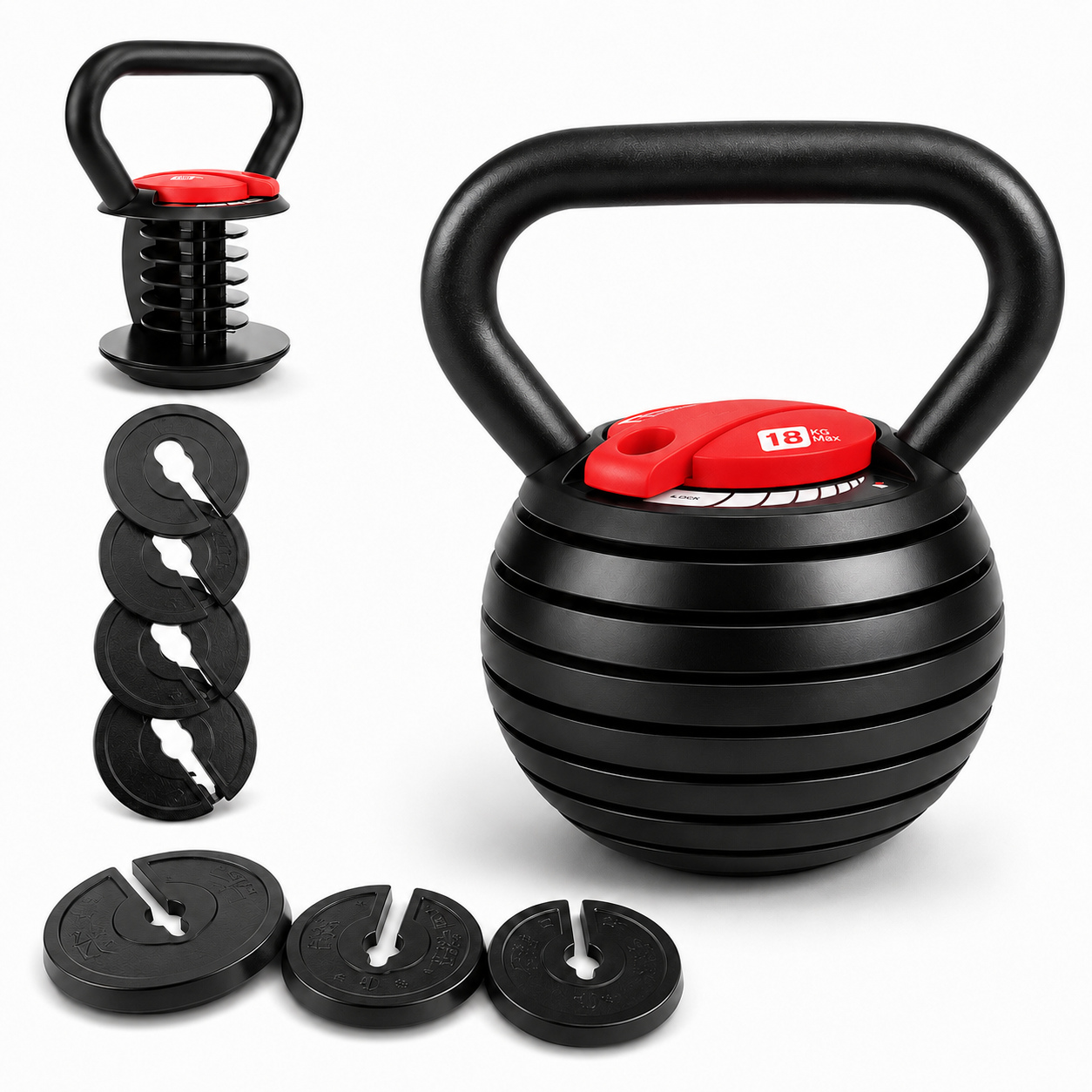 Justerbar Kettlebell 18 kg 27 vægtindstillinger
