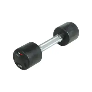 Lifemaxx fast håndvægt 3 kg - Rund håndvægt med riflet greb - Lavet i støbejern beklædt med gummi - Til crossfit og styrketræning