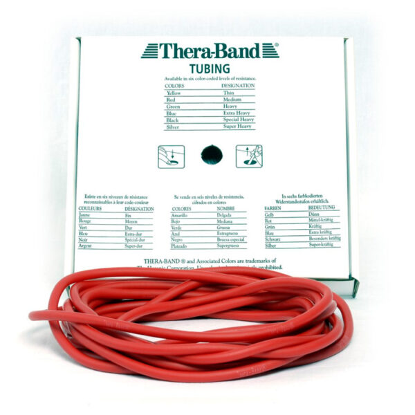 Thera-Band Tubing Level 2 Medium Træningselastik Rød 7,5m